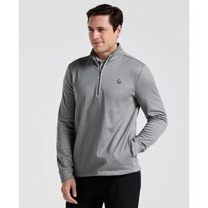 Original Penguin Men's Earl Quarter Zip Long Sleeve Golf Pullover Jumper Grey M